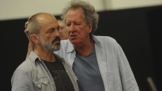 Rush in rehearsals with Jacek Koman, who plays the Duke of Kent in 
King Lear. Picture: Heidrun Lohr